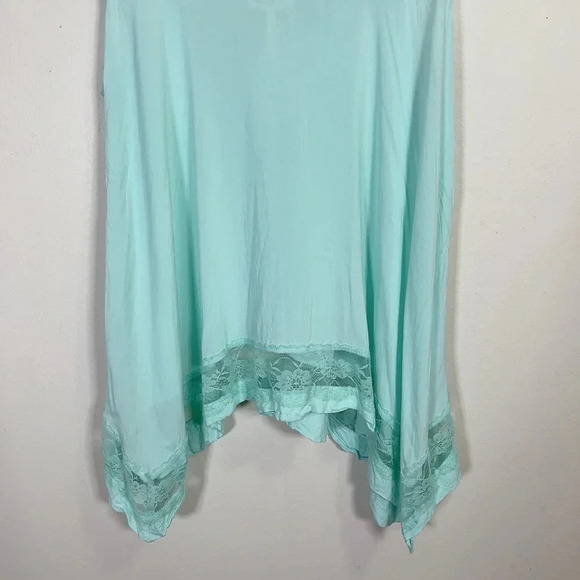 FREE PEOPLE INTIMATELY | LACE TRIM  HANDKERCHIEF HEM TANK IN MINT COLOR - Picture 12 of 15